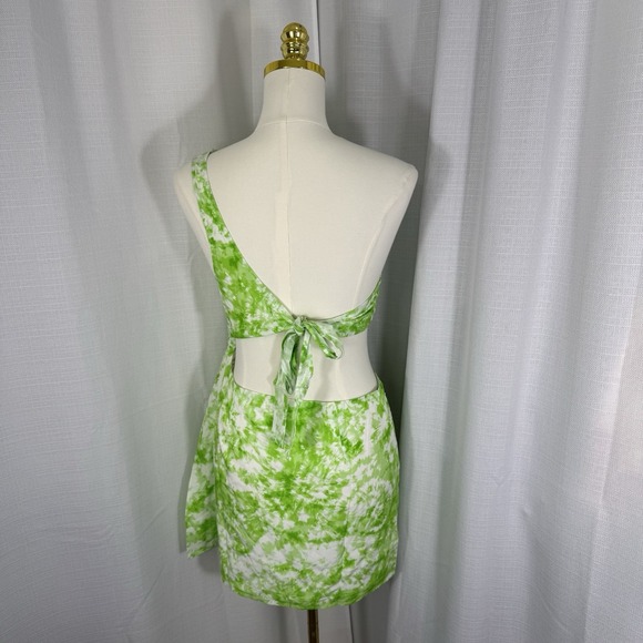 NEW For Love & Lemons Devon Mini‎ Dress Large Cut Out Y2K One Shoulder Sexy $198 - Picture 7 of 16